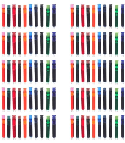 PACKOVE 10 Boxes Fountain Pen Ink Cartridge 3.4mm Caliber Versatile Use Prevents Clogs and Leaks Multi Use Ink Refills Students Beginners Plastic