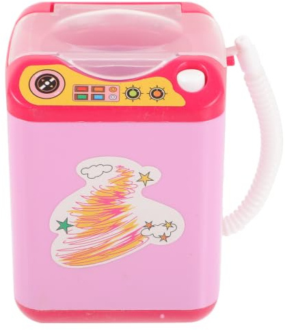 Lavadora de Brochas de Maquillaje Eléctrica Mini Rosa | Plástico Compacto, para Limpiar Varias Formas y Materiales, Funciona 2 Pilas Aaa No Incluidas