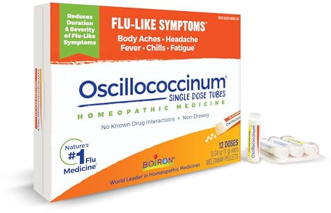 Boiron Oscillococcinum for Relief from Flu-Like Symptoms of Body Aches, Headache, Fever, Chills, and Fatigue - 12 Doses