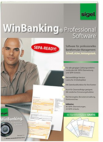 SIGEL SW235 WinBanking Professional, Software für Bankformular-Management, SEPA, CD inkl. 60 Bankformulare