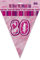 Unique Party 55357 - 12ft Foil Glitz Pink 80th Birthday Bunting Flags