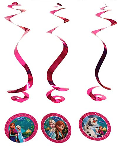 Unique Party 8660 – 60 cm Disney Frozen hängende Swirl Party Dekorationen 3 Stück