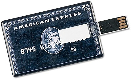 CLE CARDAN LIGHT EUROPE 8GB Speicherkarte Scheckkartenform American Express schwarz USB Stick Datenspeicher