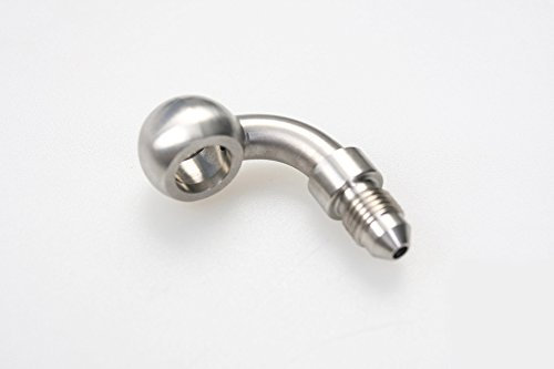 Autobahn88 Stainless Steel Brake Hose End Banjo Eye - 90-Degree D=10.2mm to AN3 Male