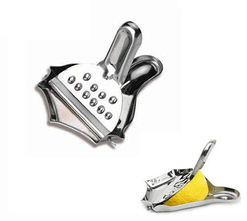 Lemon Slice Squeezers Set 4pack - GOODCHANCEUK Stainless Steel Manual Juicer For Orange Lime Citrus Handheld Lemon Wedge Clips Silver