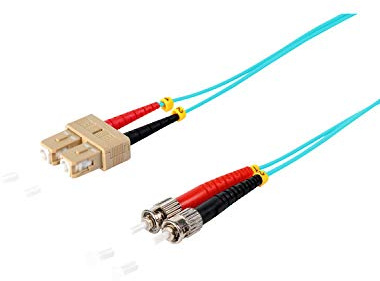 Kabelbude.eu Duplex Patchkabel SC/ST 50/125µ OM3 aqua 2m