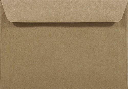 Netuno 500 Sand-Braun DIN C6 Kraftpapier-Umschläge 114 x162 mm gerade Klappe ohne Fenster braune Briefumschläge Kraft Papierumschläge für Postkarten Dankeskarten Hochzeitsumschläge Vintage