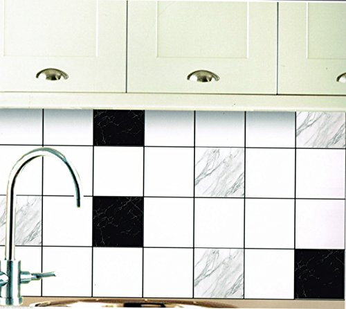 modernes wohnen 12 Fliesenaufkleber 14x14 Marmor Fliesenbild Fliesen Badezimmer Bad Küche Deko Set