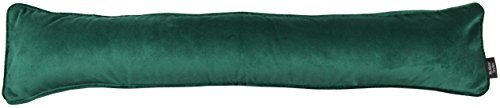 McAlister Textiles Matter Samt | Zugluftstopper mit Füllung | 18cm x 90cm in Smaragdgrün | wachbarer Deko Windstopper Kissen für Fenster, Türen im Designer Plüsch