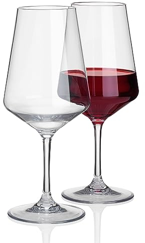 Flamefield SP1747 Savoy - Bicchiere da vino grande in policarbonato, capacità 570 ml, confezione da 2