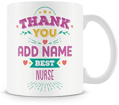 MUGGZ Nurse Mug - Personalised Thank You Gift - Customise with Name - Pink