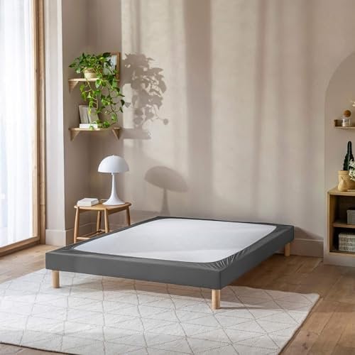 Cache-sommier 70x190 Anthracite – 100% Coton Jersey Extensible – Doux, Résistant, Facile à Installer – Oeko-TEX – pour sommier de 15 à 30 cm