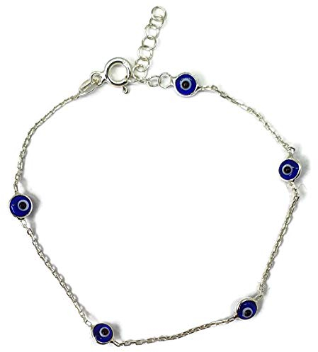 MYSTIC JEWELS by Dalia – Silberarmband Böser Blick, 19 cm, als Geschenk, 10 x 2 x 10 centímetros, Sterling-Silber