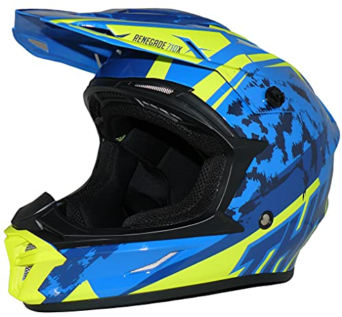protectwear Crosshelm Endurohelm blau gelb Modell R710X-XXS