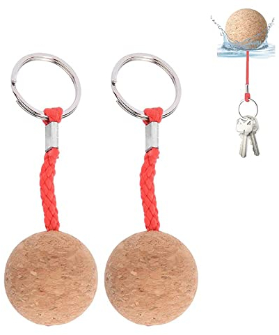 BigKing 6 Pièces Porte-Clés, Porte-Clés Flottant En Liège, Porte Clef Flotteur En Bois Pour Les Sports Nautiques Pour Empêcher Les Clés De Couler Dans L'eau