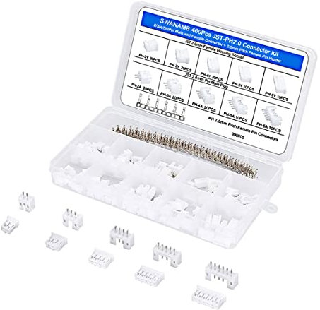 460PCS JST PH2.0 Connector kit 2/3/4/5/6Pin Plug with Terminal Wires Cables Socket Header Wire Connectors Kit