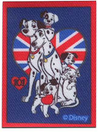 Disney 101 Dalmatiner Gruppe UK - Aufnäher, Bügelbild, Aufbügler, Applikationen, Patches, Flicken, zum aufbügeln, Größe: 6,7 x 5 cm