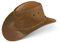 Black Forest Fox® Melbourne Western Cowboy Leder Wickel Hut Flex-Hat in (Beige Brown, S)