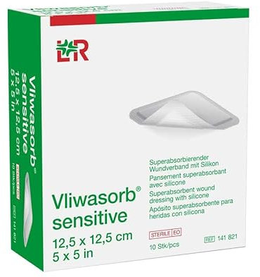 Vliwasorb sensitive Superabsorb. Wundverband 12,5x12,5 cm, 1