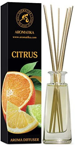 Difusor Aromas de Cítricos 100ml - Fragancias de Duraderas - Ambientador - Difusor Aromático de Cítricos - Aroma Fresco - Fragancia para Hogar - Aromaterapia - Reed Diffuser Citrus