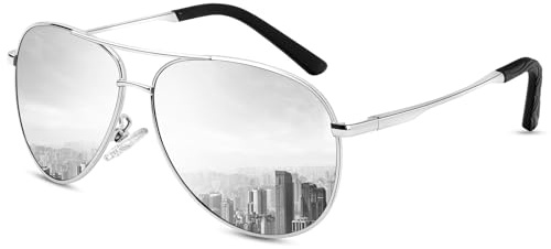 ANYLUV Mens Sunglasses Polarised Upgraded Pilot Sunglasses for Men Women Classic Style Sun Glasses UV Protection with Metal Frame Spring Hinge for Driving