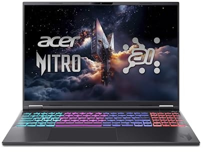 Acer Nitro 16S AI (AN16S-61-R8U7) Gaming Laptop, 16 WQXGA IPS 180Hz Display, AMD Ryzen Al 7 350, 16 GB RAM, 1 TB GB SSD, NVIDIA GeForce RTX 5070 Ti, Windows 11, QWERTZ Tastatur, schwarz