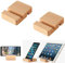 VILIA 2 Pieces Double Groove Design Natural Wood Cell Phone Stand Portable Mobile Holder,Desktop Holder for All Kinds of Phone iPad Mini