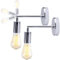 2er Pack Industrielle Vintage Wandleuchte Innen Silbrig Metall Wandleuchten 180° Drehbare als Wandlampe Nachttischleuchten Korridor Loft Wandleuchten für das Bad