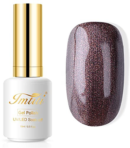 Brown Gel Nail Polish, Imtiti 1 Pcs 15ml bronze brown Color Soak Off LED Long-Lasting Nail Gel Polish Nail Art Starter Manicure Salon DIY at Home, 0.5 Fluid Ounces