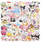 Yangsiw Sanrio 3D-Aufkleber für Laptop, Autos, Telefon, Wasserflasche, Skateboard, Koffer, Gitarre, Pad - Niedliche Anime-Vinyl-Sticker, Wasserdicht, Scrapbook - 100 Stück