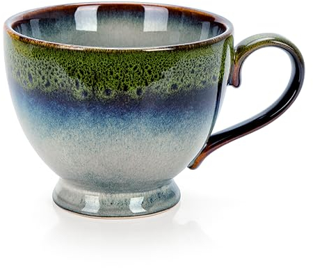 TELANKS Grande Tasse à Café en Céramique - 500 ml, Cappuccino, Porcelaine, Thé - Avec Anse