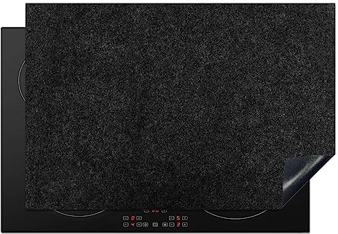 KitchenYeah© Herdabdeckplatte Einteilig Küche Ceranfeld Abdeckplatte Cerankochfeld Abdeckung Induktionskochfeld Schutzmatte Granite - Schwarz - Design - Stein - 78x52 cm