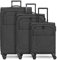 REDOLZ Koffer-Set 3-teilig für Damen & Herren | leichte & stabile Reise-Trolleys, hochwertiges Softcase, 4 Doppelrollen & TSA-Schloss |erweiterbar mit Dehnfalten (Essentials 12)