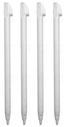 Lot de 4 stylets de rechange pour écran tactile Nintendo 3DS XL (ancienne version) Blanc