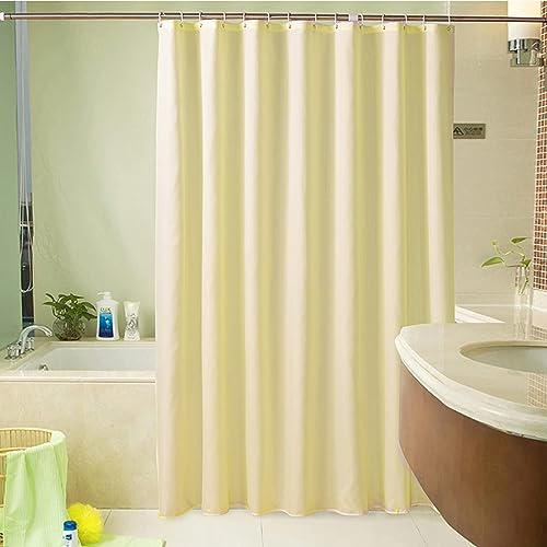 Homxi Ösen Duschvorhang,150 W x 200 H cm,Badvorhang Beige Einfarbig Polyester Duschvorhang Ringe Badvorhang