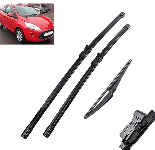 Autopixl Scheibenwischer LHD vorne und hinten, kompatibel mit Ford KA MK2 2009–2015, Windschutzscheibe, Fenster, 3x24''+14''+11''