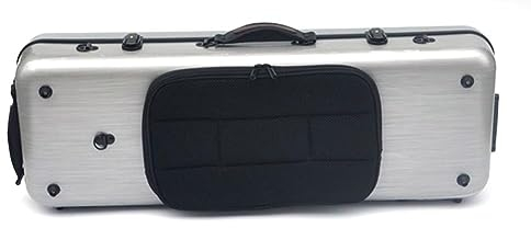 HDYNUZ 15-17 Bratschenkoffer mit Notentasche, Leichter Bratschen-Hartschalenkoffer aus Verbundkarbonfaser, komprimierbarer Fall und regensichere Luftfracht-Bratschenbox (Color : Silver)
