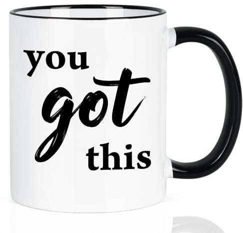 YHRJWN You Got This Gifts for Women Men, Inspirational Motivational Gifts for Best Friends, Coworkers, Encouragement Congratulations Gifts for Her Him, You Got This Coffee Mug, 11 Oz White Mug