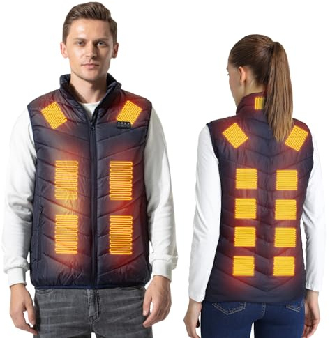 Armorget Gilet Chauffant, Réglage de la Température à 3 Niveaux avec 9/13/17