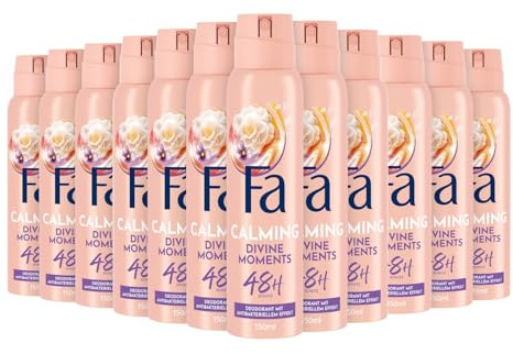 FA Deospray Divine Moments (12x 150ml), Deodorant mit dem Duft von wilder Kamelienblüte, Vegane Formel, stoppt Bakterien, Deo-Schutz ohne Aluminiumsalze