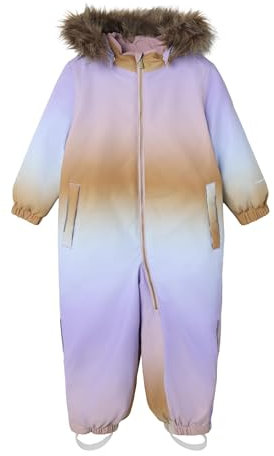 NAME IT Mädchen Nmfsnow10 Suit AOP Fo Noos Schneeanzug, Subdued Blue/AOP:Flow, 98