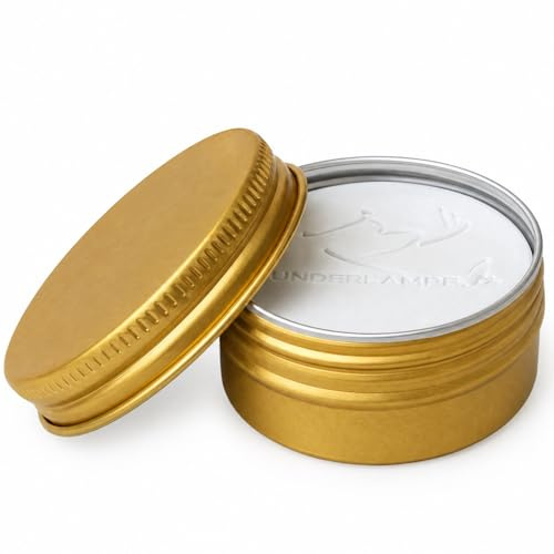 Duftsteindose mit 2 Duftsteine für ätherische Öle zum mitnehmen, Handgegossen, in 4 Farben schwarz-Weiss-Rose und Gold, Aromastein für Auto, Büro, Schlafzimmer oder Reisen (Gold)