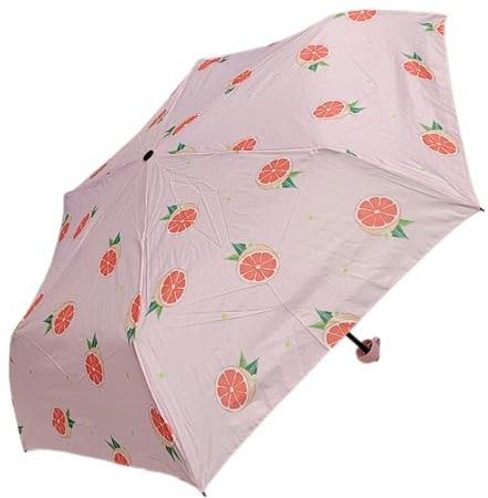 Lemasi Mini Regenschirm Taschenschirm Schirm klein, leicht & kompakt Avocados, Melonen oder Orangen (Orange)