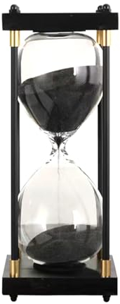 Timer da Cucina,Timer Per Clessidra 60 Minuti Clessidra,conto alla rovescia clessidra design Per Natale Nuovo Anno Compleanno Tavolino Da Tè Scaffale Libri Gioco Di Scuola (Nero)
