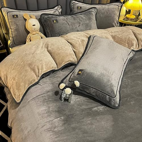 ZentOy Kuscheliges Teddybär-Fleece-Einzelbettwäsche-Set – superweicher und Warmer Bettbezug für Kinder – luxuriöse, Flauschige Mikrofaser-Winterbettwäsche – inklusive Heizdecke