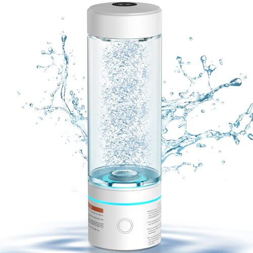 Hydrogen Water Bottle, Hydrogen Water Bottle Generator with SPE/PEM Technology, Hydrogen Oxygen Separation Design, Food Grade BPA-Free, Slim/Portable, Suitable for Office/Exercise/Gifts 240ml-White