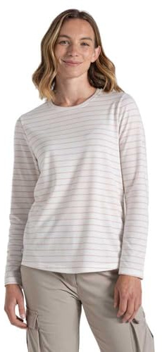 Craghoppers Damen NosiLife Akona Longsleeve, dusk Carnation stripe, XL