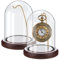 Beeveer Uhren-Ornament, Glasdisplay mit Haken, Kuppel mit Holzsockel, dekorative Glaskuppel, Vitrine für Uhren, Pflanzen, Medaillen, Fotos, Sammlerstücke, dunkle MDF-Basis (goldener Haken, 7,6 x 12,7