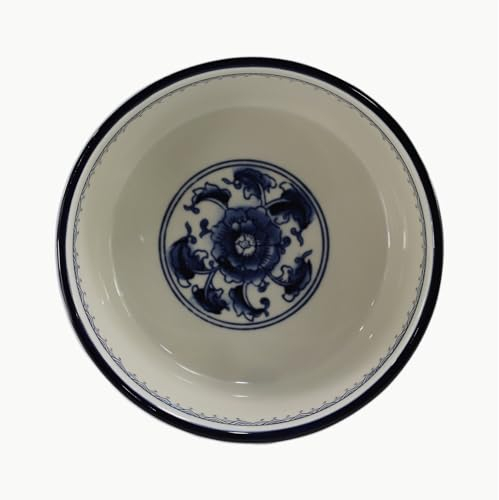 SYNWISH Handpainted Blue & White Vintage Porcelaine Dog Bowls, Anti-Slip Heavy Ceramic Dog Pets Feeding Food Water Bowls Dish, 27OZ for Medium Large Dogs and Cats,Dishwasher and Microwave Safe-6.5