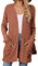 Famulily Draped Waterfall Cardigans for Women, Ribbed Knit Long Sleeve Cardigan Sweater for Autumn Winter Outerwear (M, Orange)